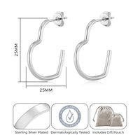 Silver Plated Heart Hoop Earrings