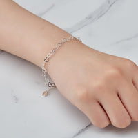 Silver Plated Heart Link Bracelet