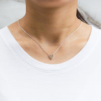 Silver Plated Heart Necklace with Quote Card