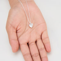 Silver Plated Heart Solitaire Necklace Created with Zircondia® Crystals