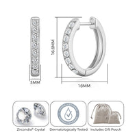 Silver Plated Hoop Earrings Created with Zircondia® Crystals