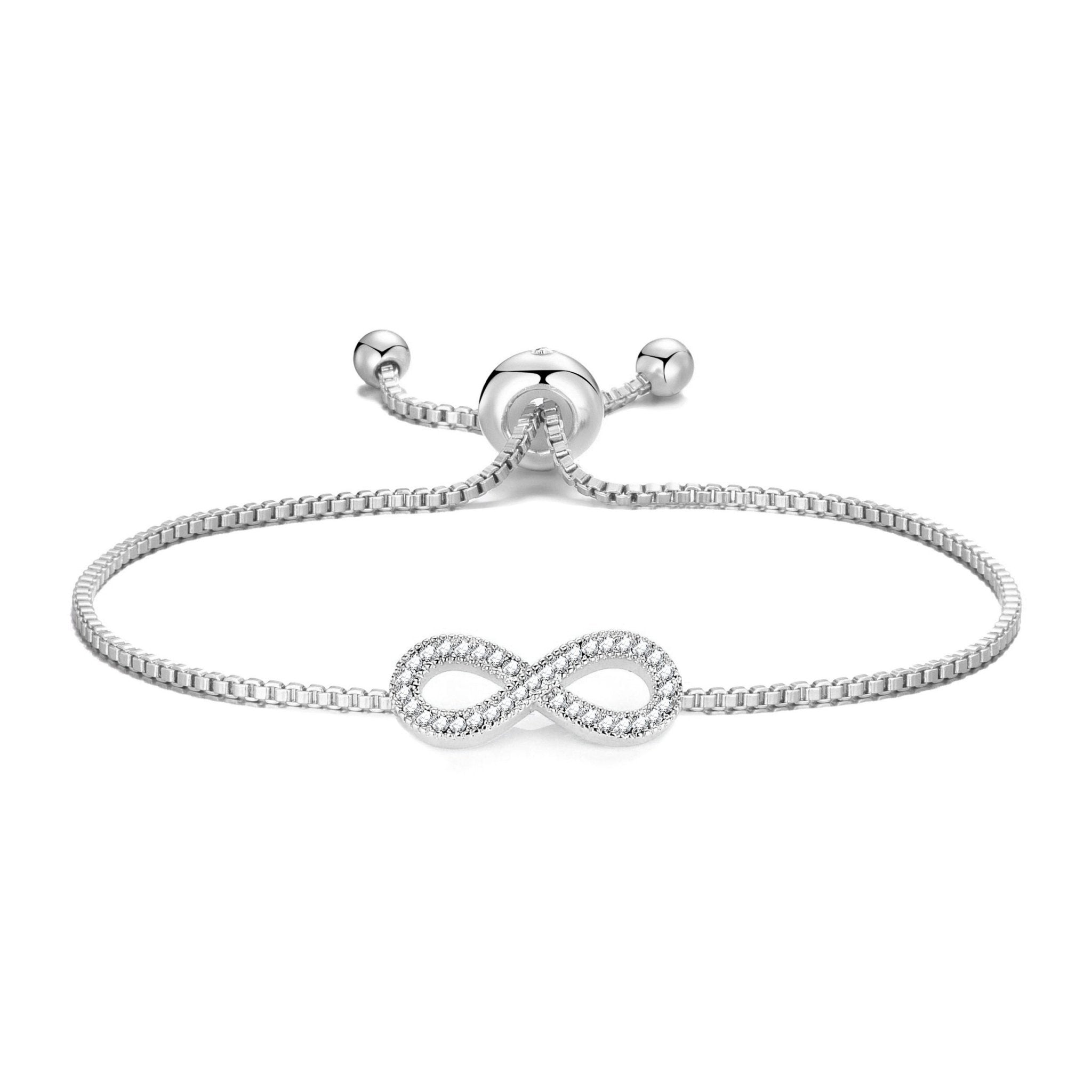 Silver Plated I Couldn't Say I Do Without You Infinity Wedding Bracelet with Zircondia® Crystals