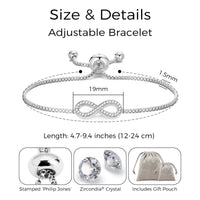 Silver Plated I Couldn't Say I Do Without You Infinity Wedding Bracelet with Zircondia® Crystals