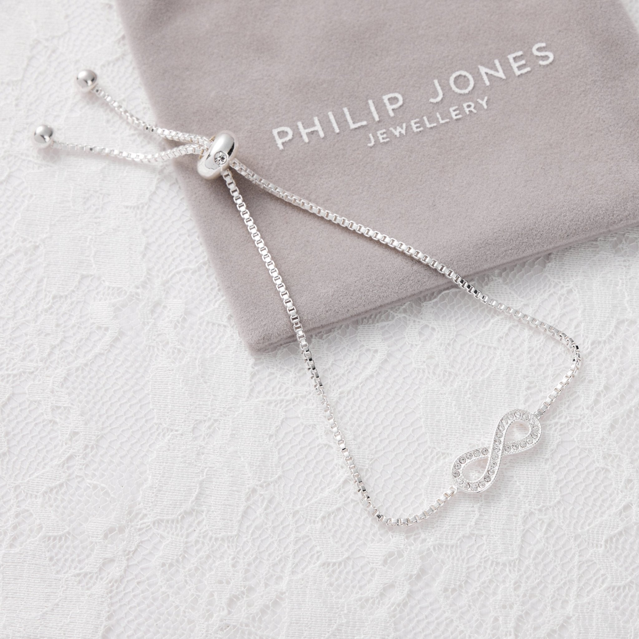 Silver Plated I Couldn't Say I Do Without You Infinity Wedding Bracelet with Zircondia® Crystals