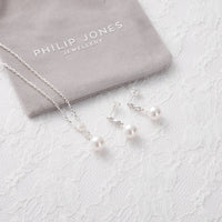 Silver Plated I Couldn't Say I Do Without You Infinity Pearl Drop Set with Zircondia® Crystals