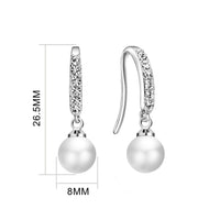 Silver Plated Pearl Drop Earrings Created with Zircondia® Crystals