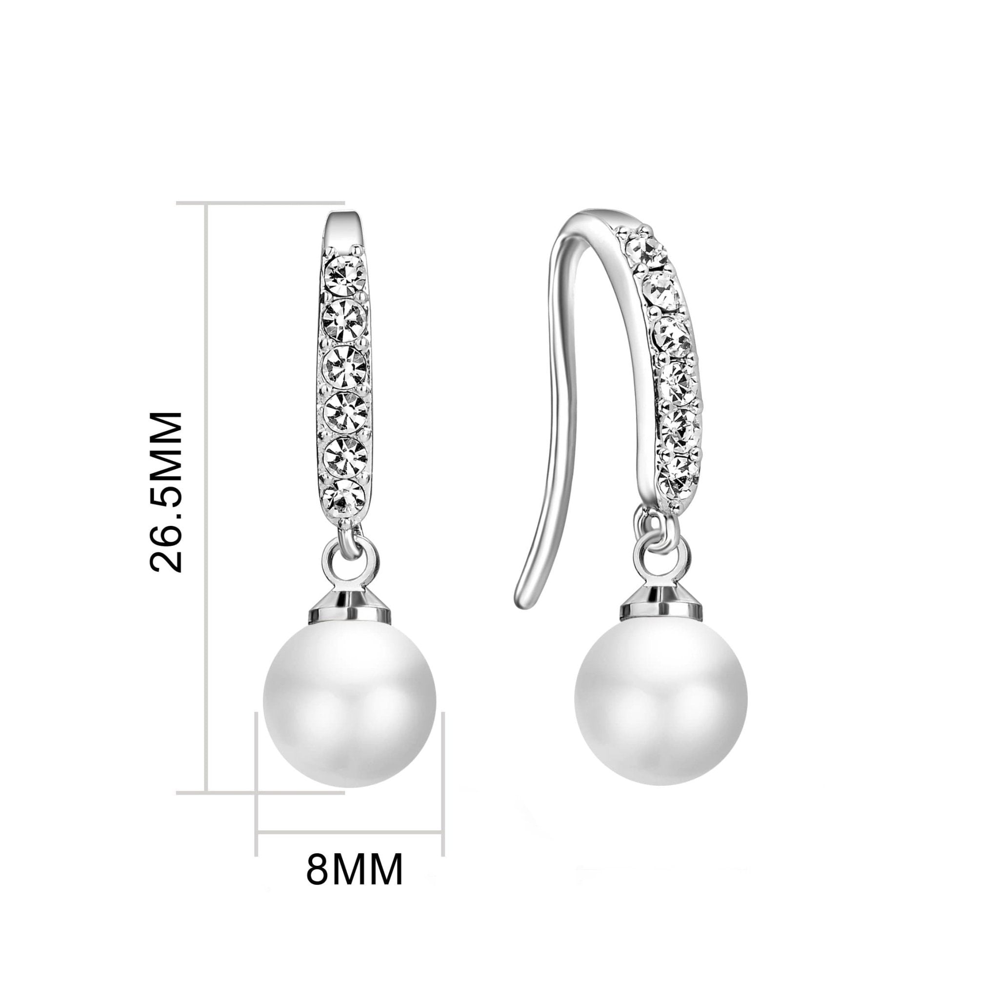 Silver Plated I Couldn't Say I Do Without You Pearl Drop Earrings Created with Zircondia® Crystals