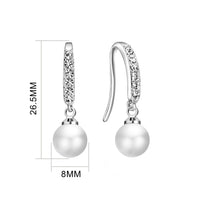 Silver Plated I Couldn't Say I Do Without You Pearl Drop Earrings Created with Zircondia® Crystals