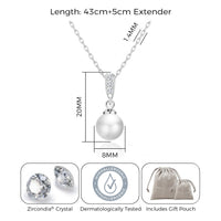 Silver Plated I Couldn't Say I Do Without You Pearl Drop Wedding Necklace Created with Zircondia® Crystals