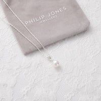 Silver Plated I Couldn't Say I Do Without You Pearl Drop Wedding Necklace Created with Zircondia® Crystals