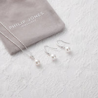 Silver Plated I Couldn't Say I Do Without You Pearl Drop Set Created with Zircondia® Crystals
