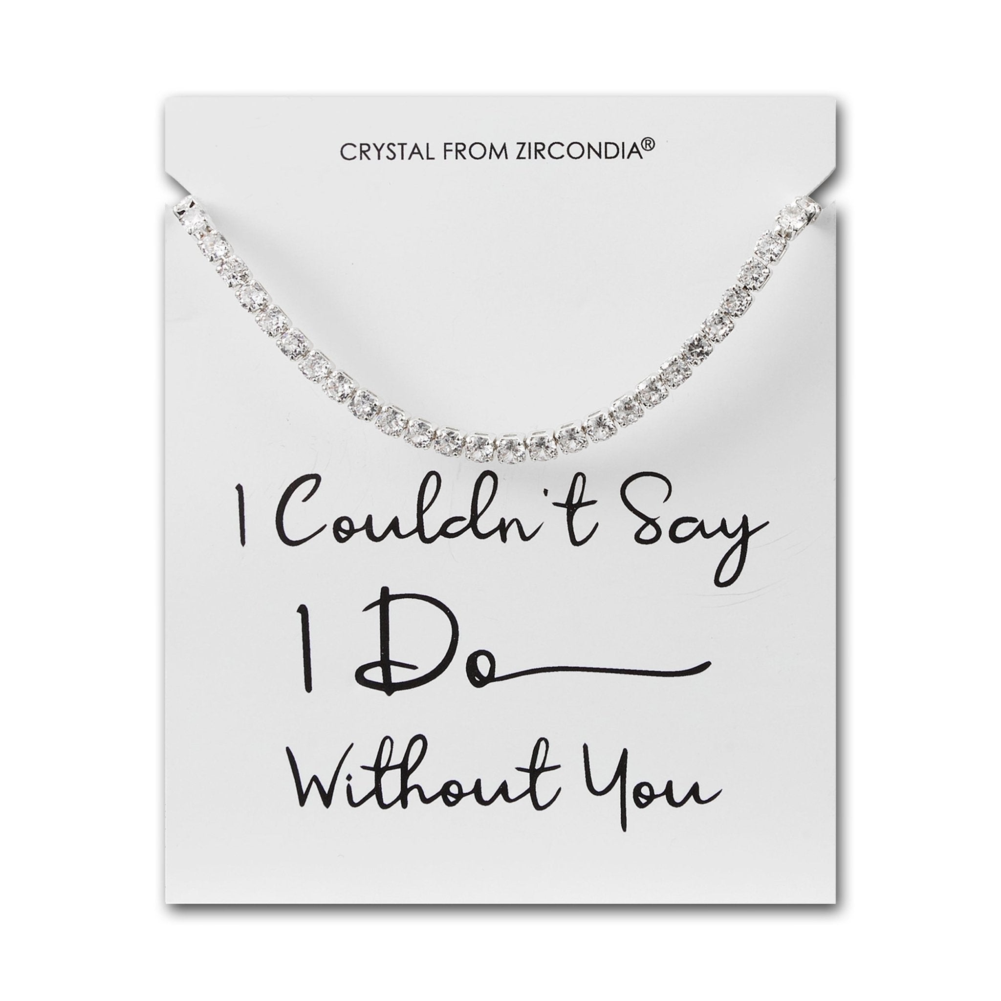 Silver Plated I Couldn't Say I Do Without You Solitaire Wedding Bracelet Created with Zircondia® Crystals