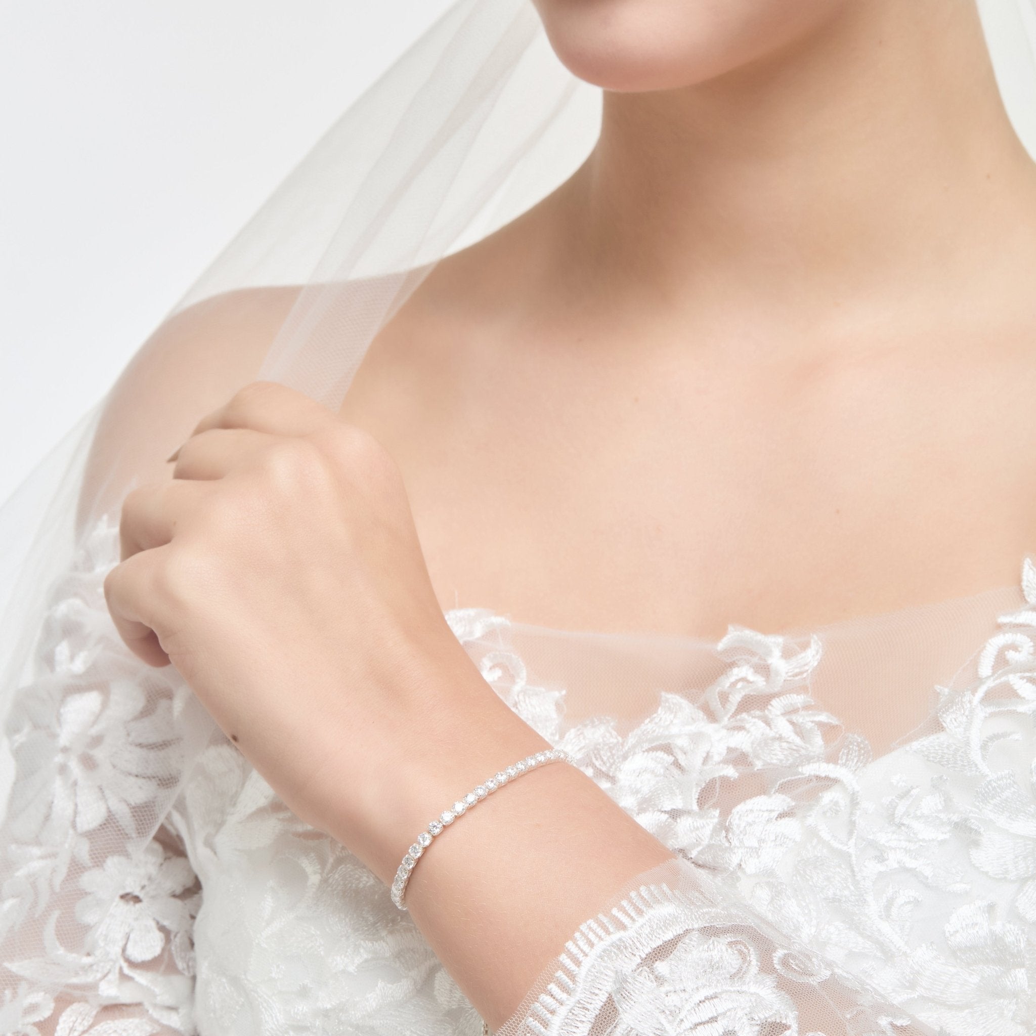 Silver Plated I Couldn't Say I Do Without You Solitaire Wedding Bracelet Created with Zircondia® Crystals