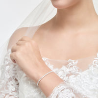 Silver Plated I Couldn't Say I Do Without You Solitaire Wedding Bracelet Created with Zircondia® Crystals