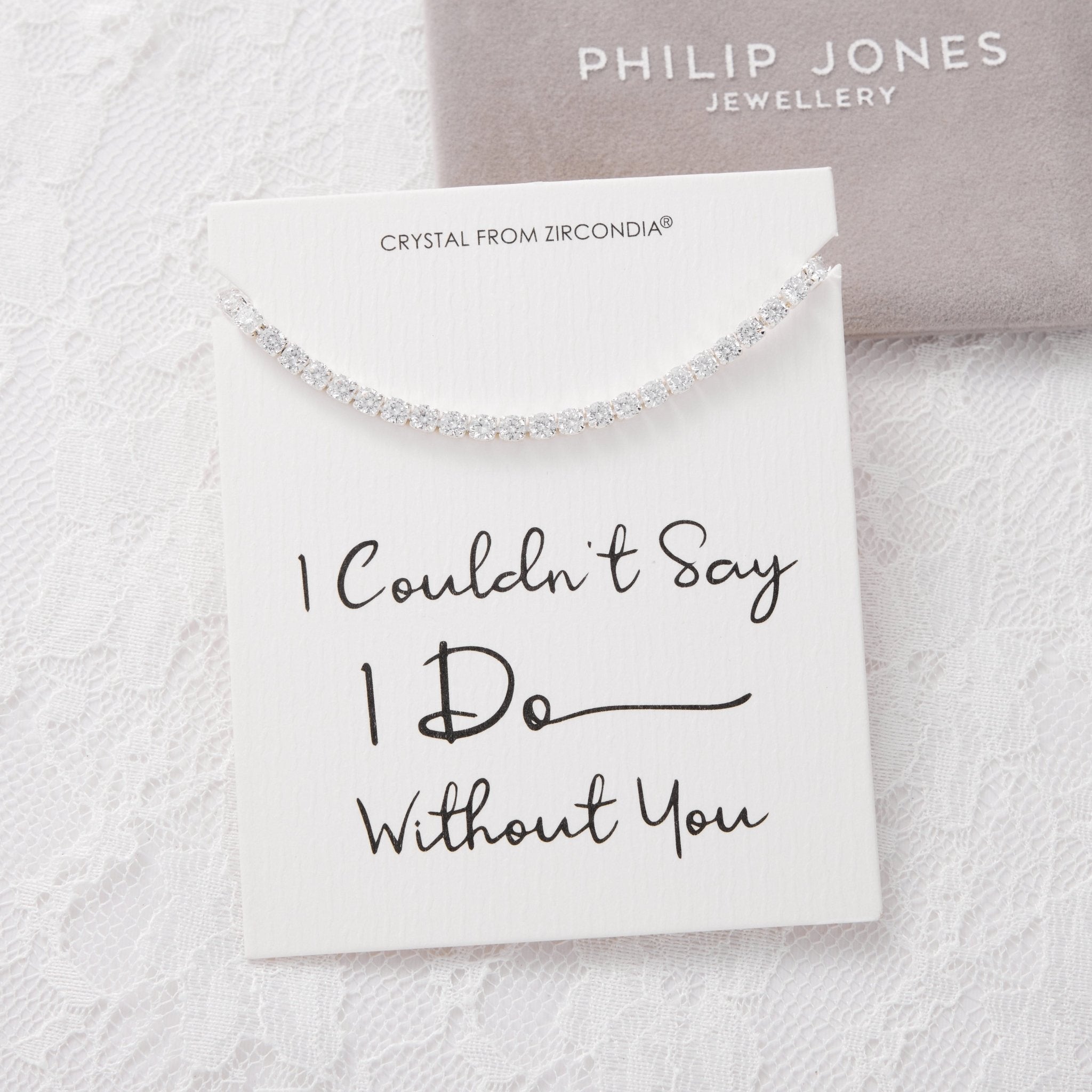 Silver Plated I Couldn't Say I Do Without You Solitaire Wedding Bracelet Created with Zircondia® Crystals