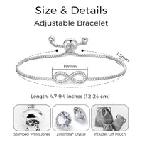 Silver Plated Infinity Friendship Set Created with Zircondia® Crystals