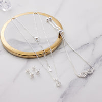 Silver Plated Infinity Friendship Set Created with Zircondia® Crystals