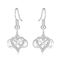 Silver Plated Infinity Heart Drop Earrings Created with Zircondia® Crystals