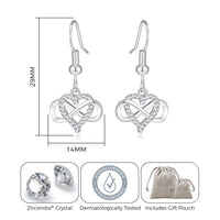 Silver Plated Infinity Heart Drop Earrings Created with Zircondia® Crystals