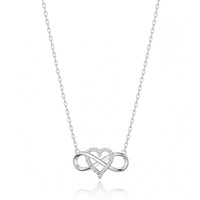 Silver Plated Infinity Heart Necklace Created with Zircondia® Crystals
