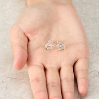 Silver Plated Infinity Heart Stud Earrings Created with Zircondia® Crystals