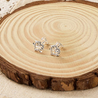 Silver Plated Infinity Heart Stud Earrings Created with Zircondia® Crystals