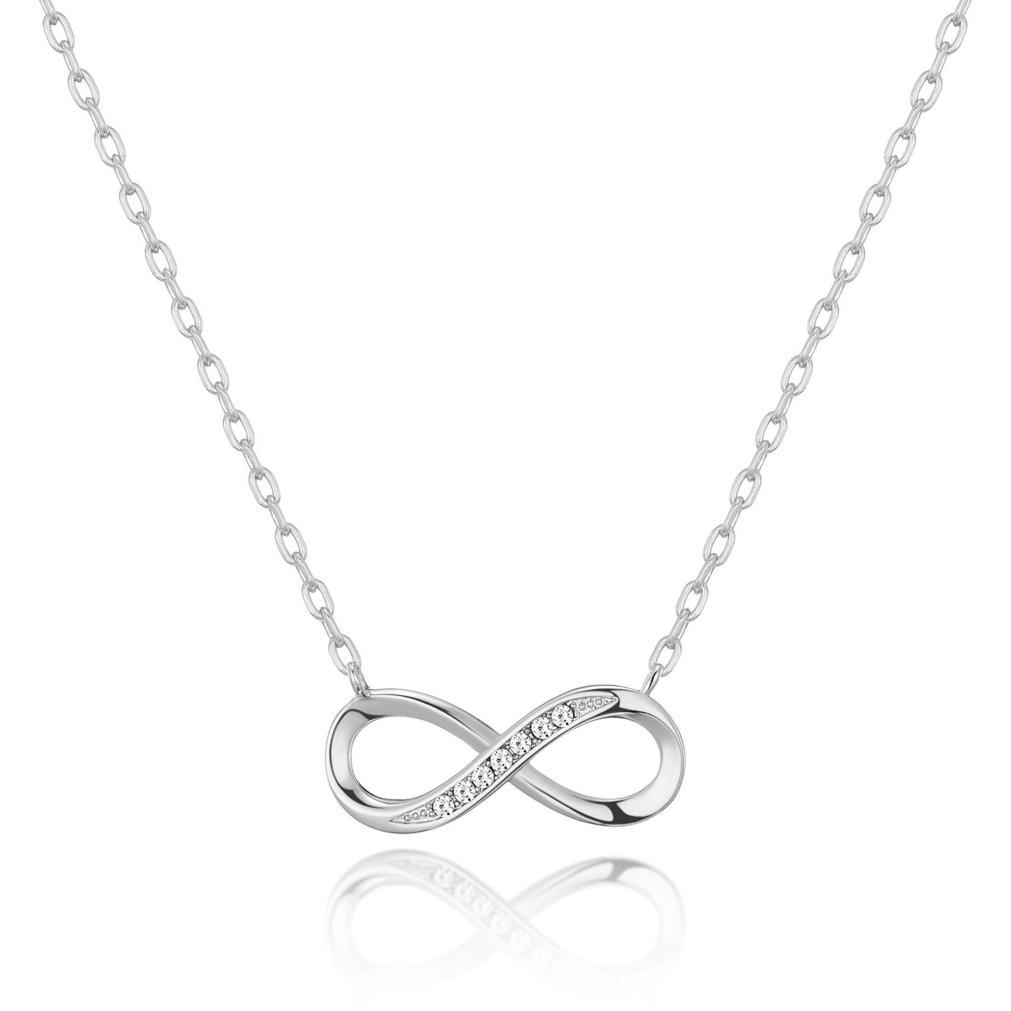 Silver Plated Infinity Pendant Necklace Created with Zircondia® Crystals