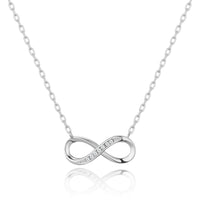 Silver Plated Infinity Pendant Necklace Created with Zircondia® Crystals