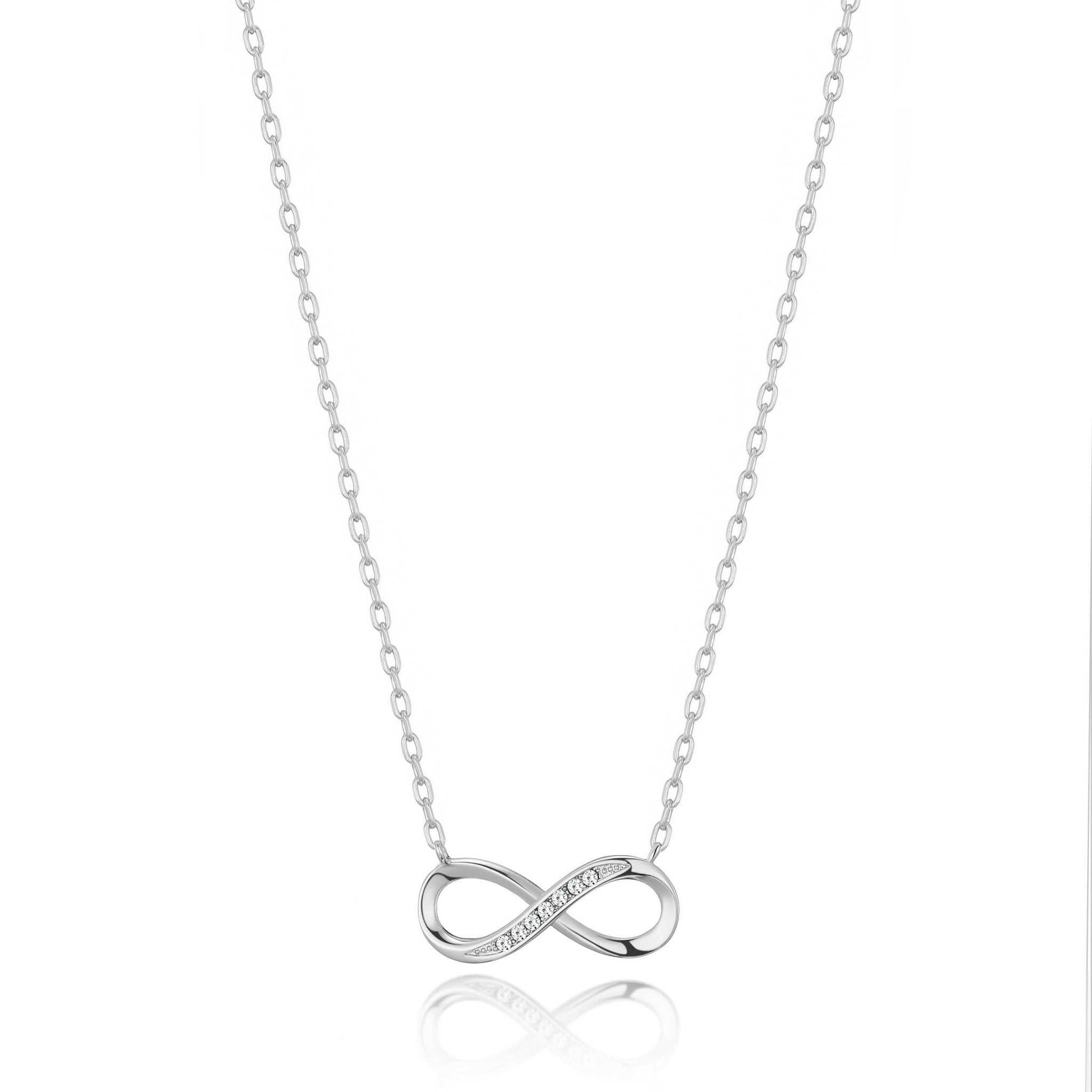 Silver Plated Infinity Pendant Necklace Created with Zircondia® Crystals
