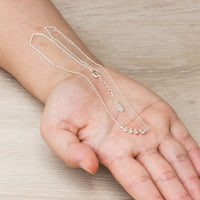 Silver Plated Leaf Necklace Created with Zircondia® Crystals