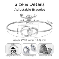 Silver Plated Link Friendship Bracelet Created with Zircondia® Crystals