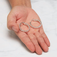Silver Plated Link Hoop Earrings