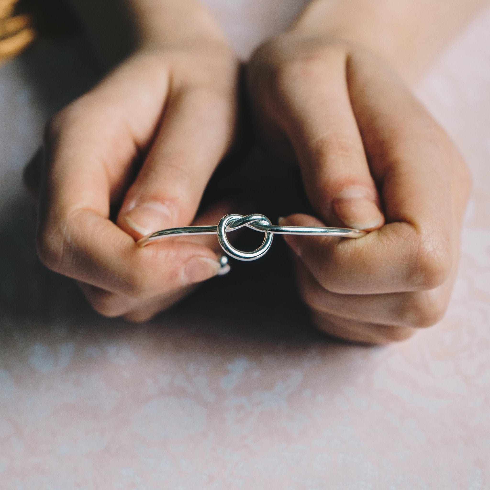 Silver Plated Love Knot Cuff Bangle