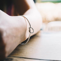 Silver Plated Love Knot Cuff Bangle