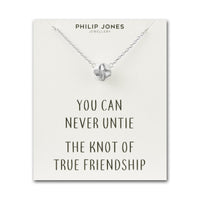 Silver Plated Love Knot Necklace with Quote Card