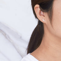 Silver Plated Moon Stud Earrings