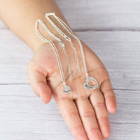 Silver Plated Mother and Daughter Necklace Set with Quote Card