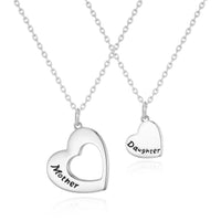 Silver Plated Mother and Daughter Necklace Set with Quote Card