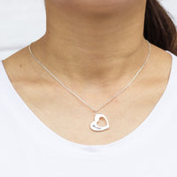 Silver Plated Mother and Daughter Necklace Set with Quote Card