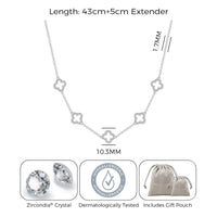 Silver Plated Multi Clover Necklace Created with Zircondia® Crystals