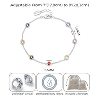 Silver Plated Multi Coloured Crystal Bracelet Created with Zircondia® Crystals