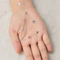 Silver Plated Multi Coloured Crystal Bracelet Created with Zircondia® Crystals