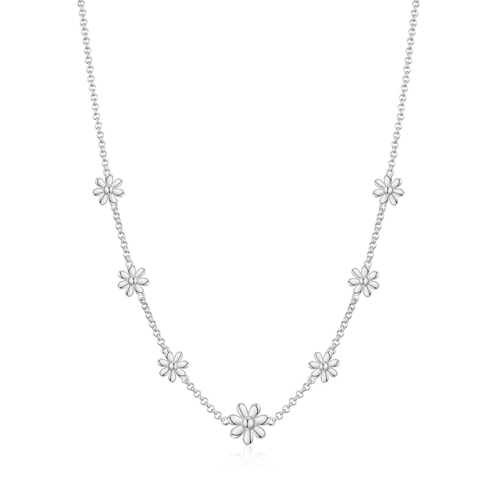 Silver Plated Multi Daisy Necklace