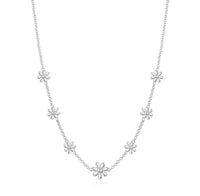 Silver Plated Multi Daisy Necklace