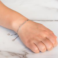 Silver Plated Mum Bracelet Created with Zircondia® Crystals with Gift Box