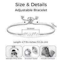 Silver Plated Mum Bracelet Created with Zircondia® Crystals with Gift Box