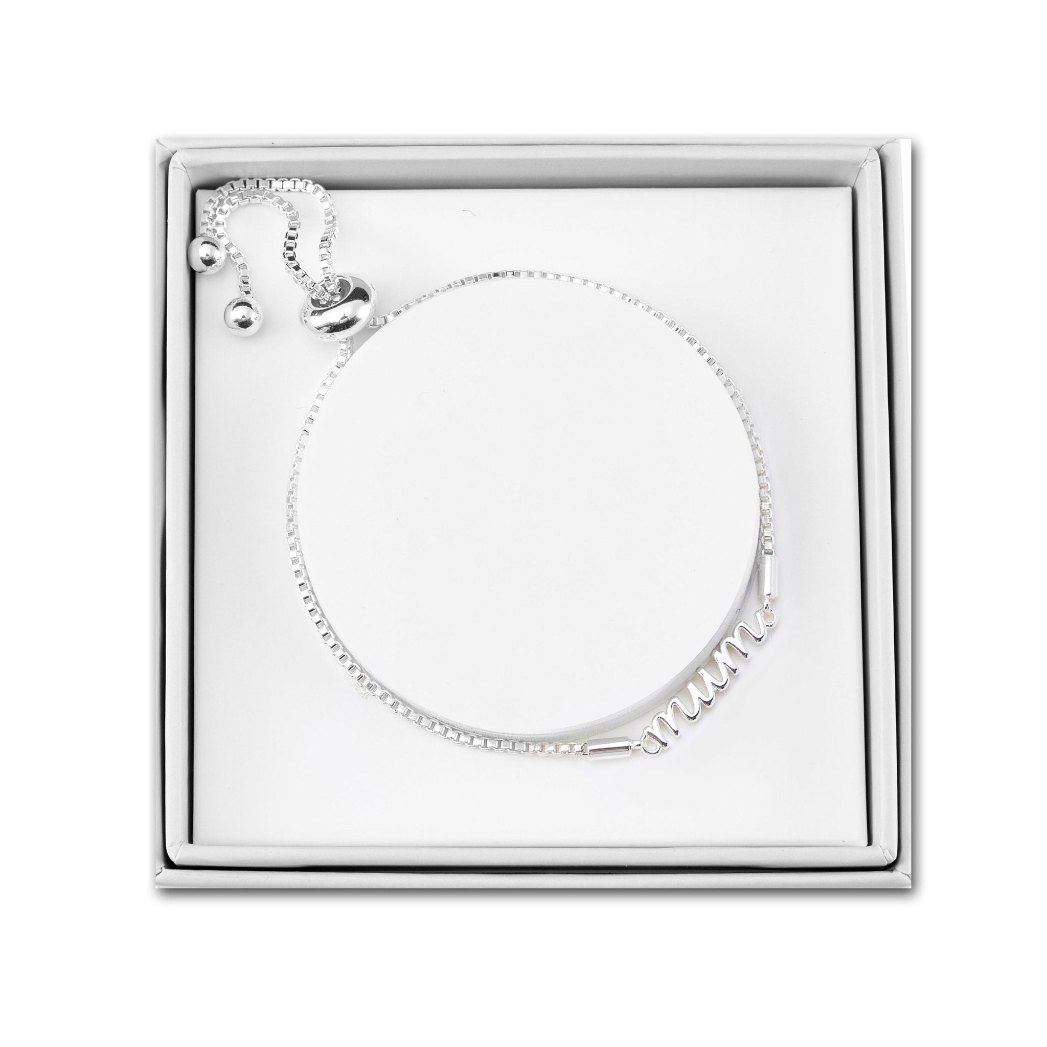 Silver Plated Mum Bracelet Created with Zircondia® Crystals with Gift Box