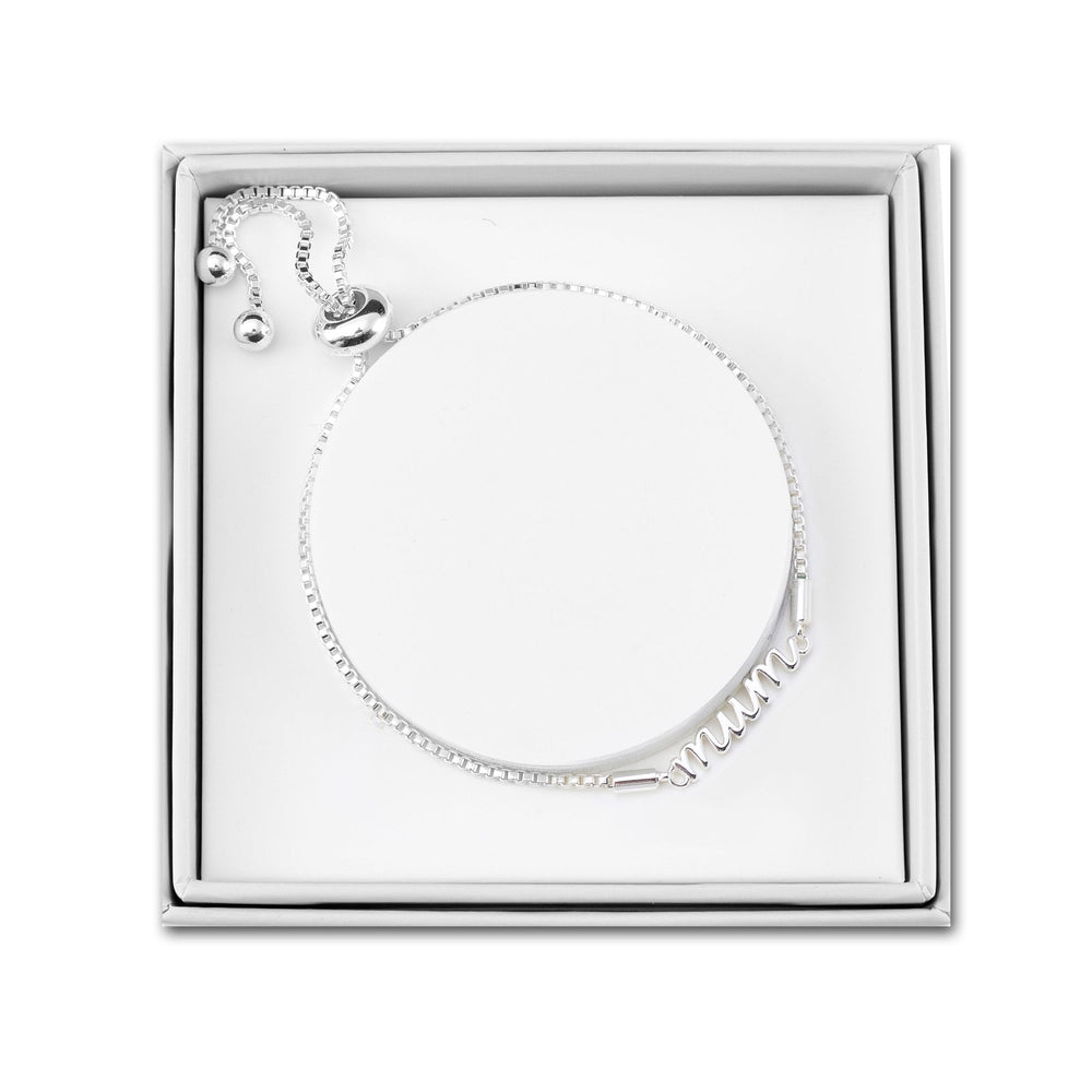 Silver Plated Mum Bracelet Created with Zircondia® Crystals with Gift Box