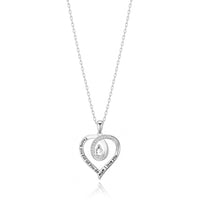 Silver Plated Mum I Love You Quote Necklace Created with Zircondia® Crystals