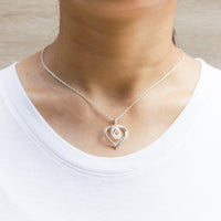 Silver Plated Mum I Love You Quote Necklace Created with Zircondia® Crystals